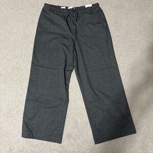 LOFT Black and Gray Striped Pants